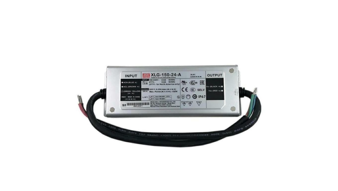 

Zasilacz MeanWell 150W 24V DC 6,25A XLG-150-24-A IP67 filtr PFC