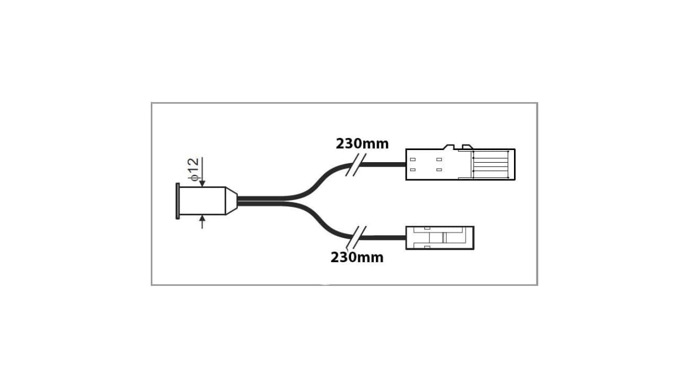 

Włącznik wpuszczany dotykowy ON/OFF 12V 30W fi12 kabel z mini switch 23 cm ściemniacz czarny