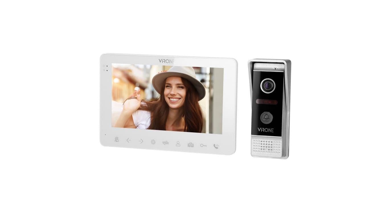 

Zestaw wideo domofonowy, bezsłuchawkowy, kolor, LCD 7", menu OSD, WI-FI + APP na telefon, sterowanie bramą, biały, VIFAR