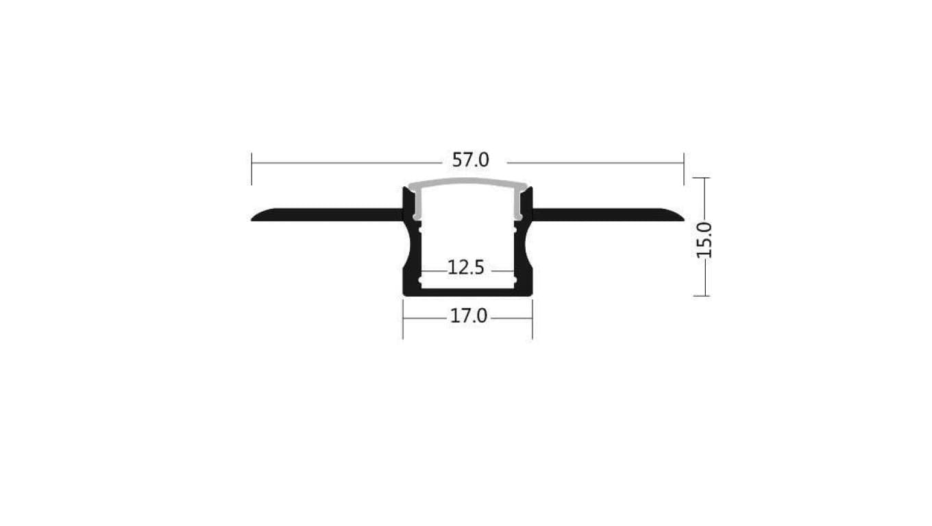 

Profil MiniLUX LINE-12 2m srebrny +Klosz mleczny klik (profil wpuszczany ze skrzydełkami do zagipsowania) do taśmy led RGBW 12mm