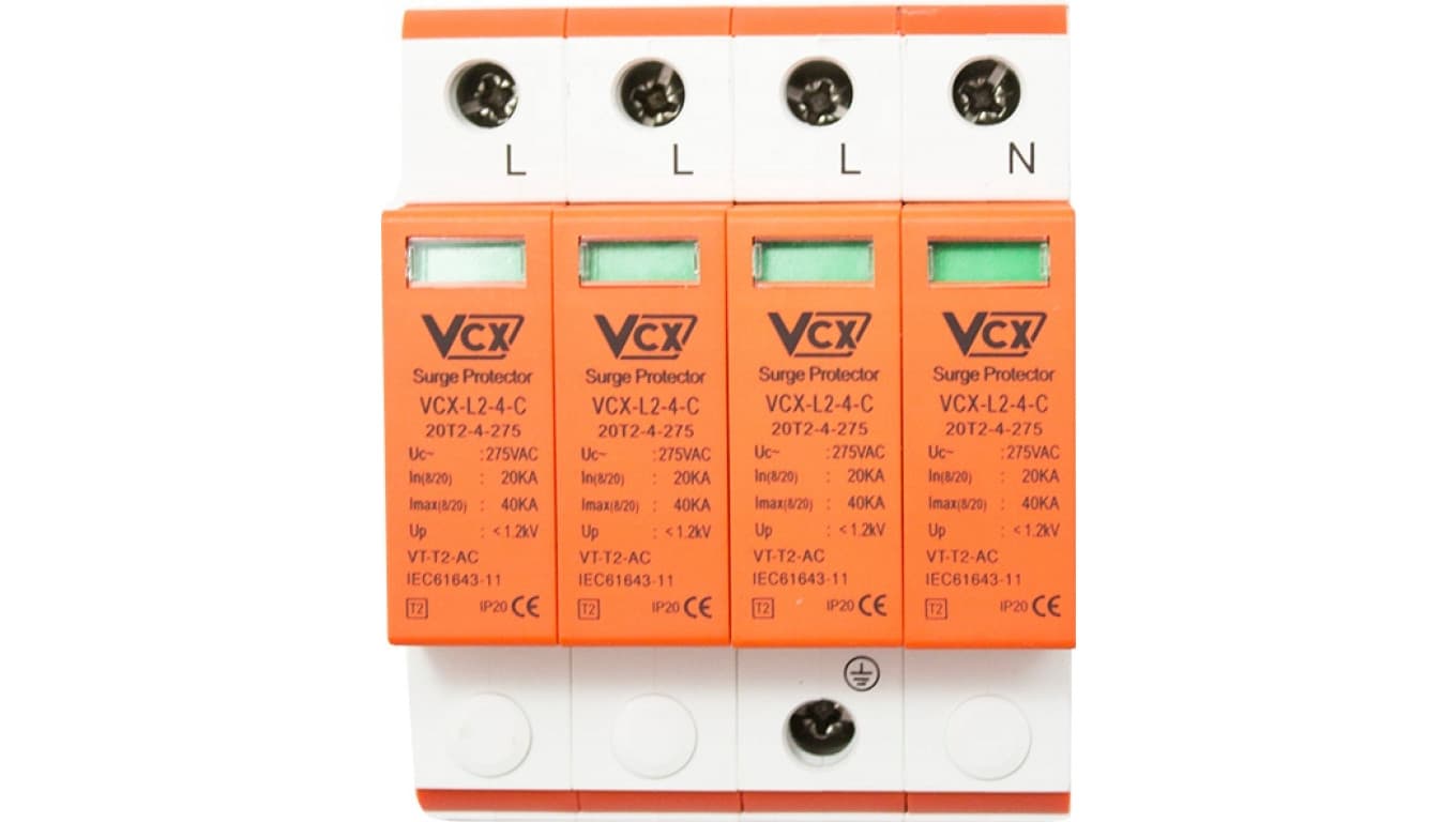 

Ogranicznik przepięć klasy 275V AC T2+T3 (C+D) 4P VCX, C+d) 4p vc