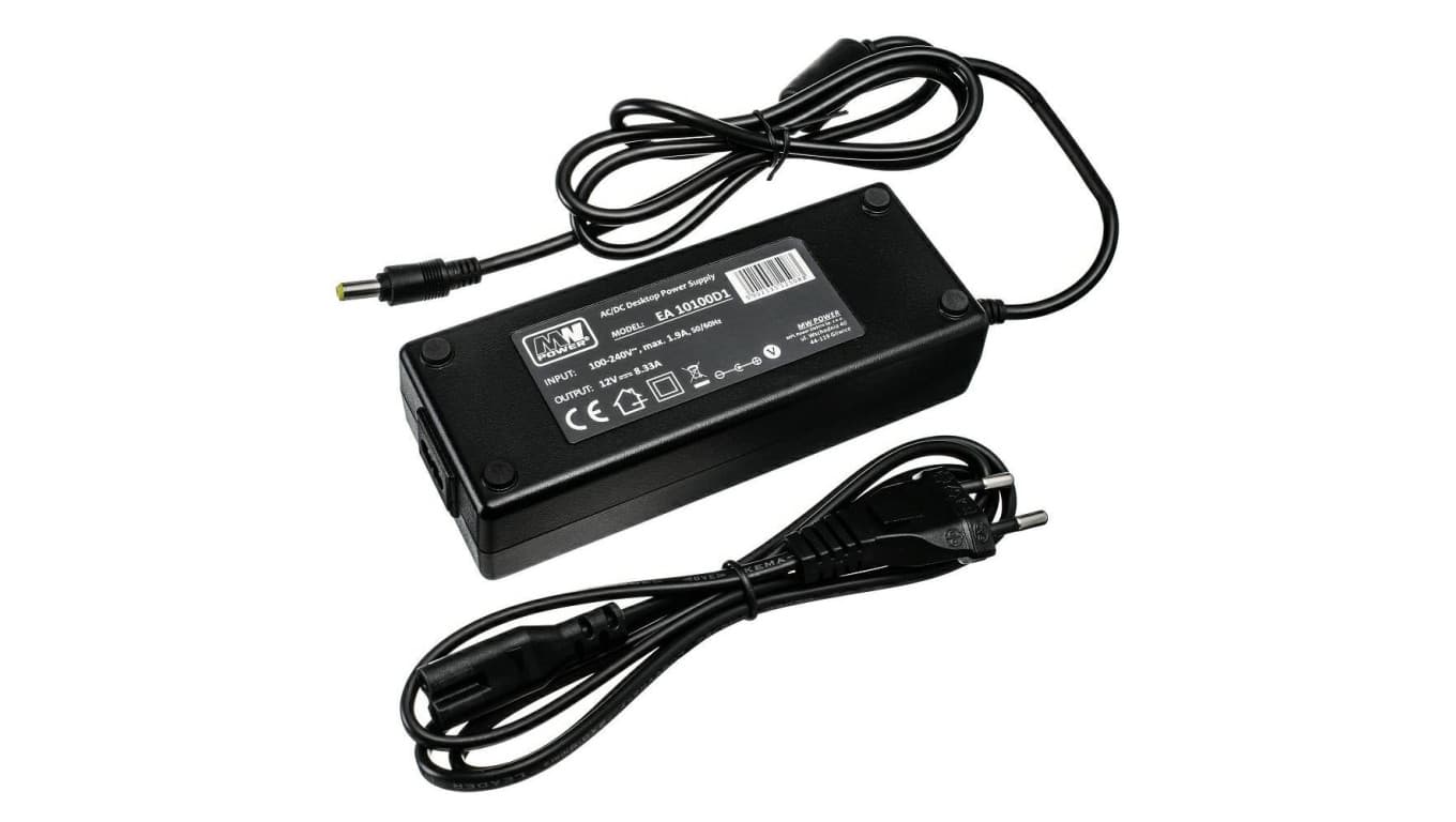 

Zasilacz led desktop 100W 12VDC 8,33A wtyczkowy 2,1`/5,5` EA10100D1