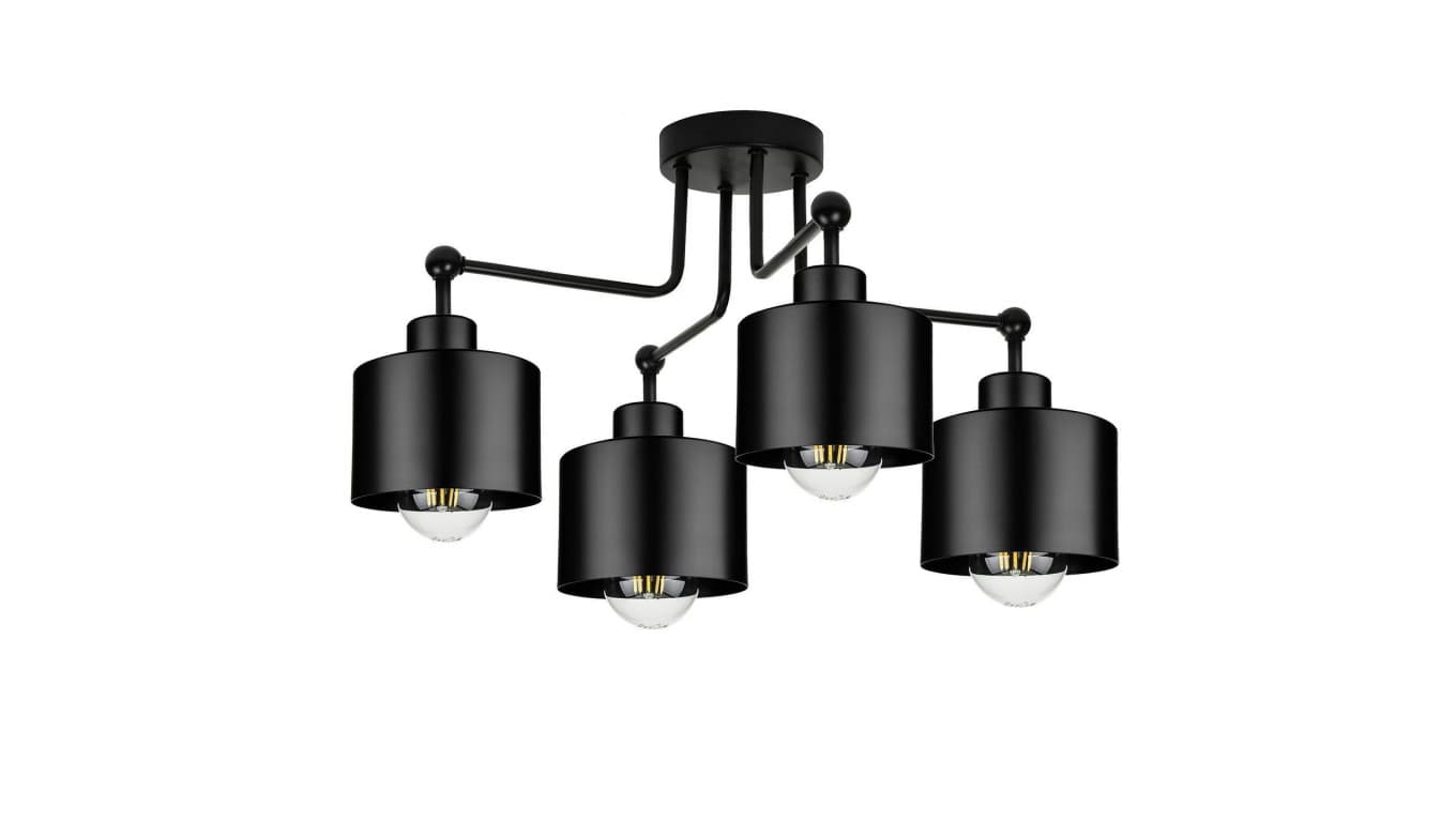 

Lampa LOFT ABI P2 czarna 4xE27 plafon