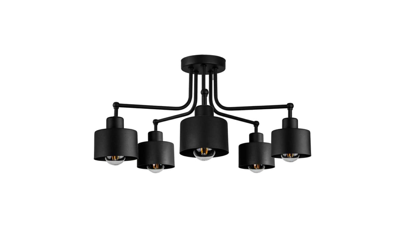 

Lampa LOFT ABI P2 czarna 5xE27 plafon