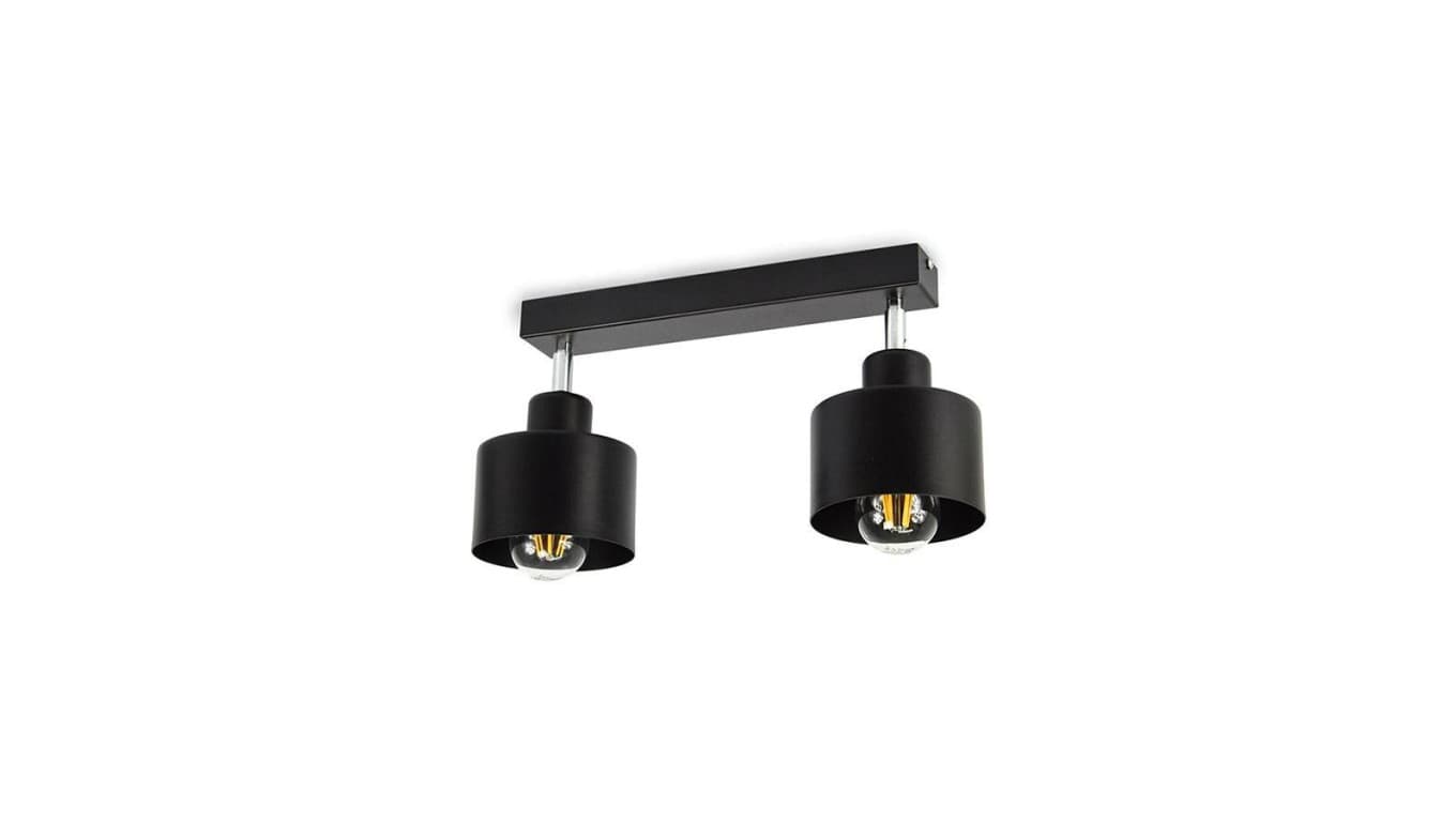 

Lampa LOFT ABI P1 czarna 2xE27 plafon