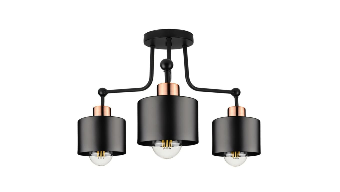 

Lampa LOFT ABI-G P2 3xE27 plafon czarno złota