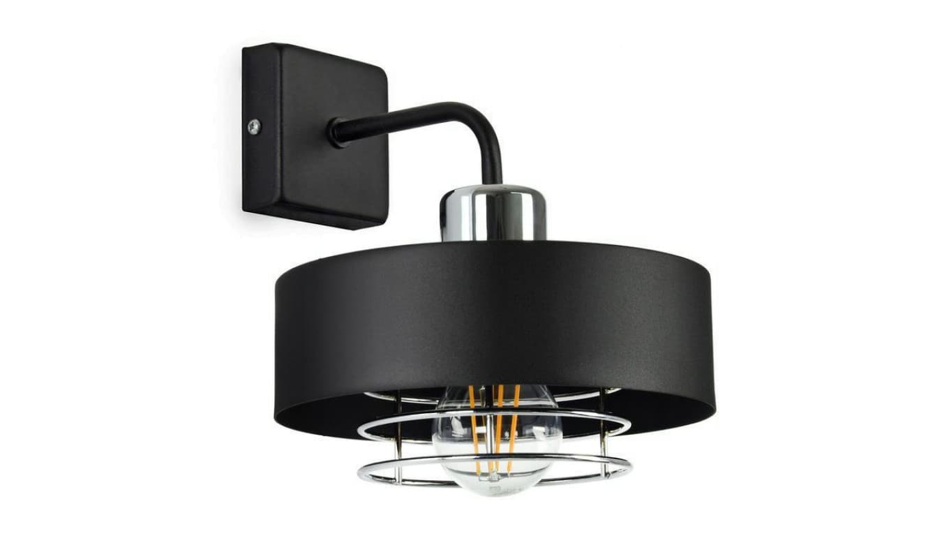 

Lampa LOFT IDA-S K9 1xE27 kinkiet czarno srebrny