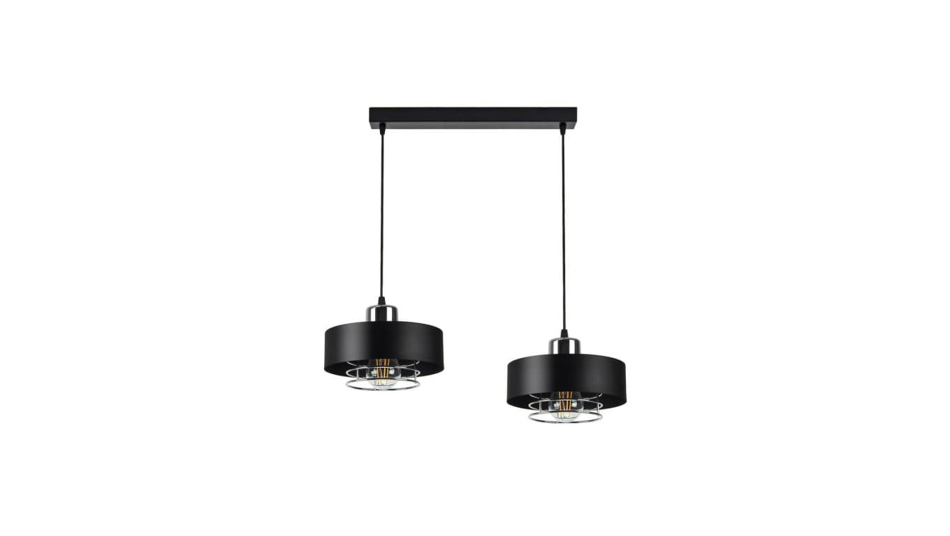 

Lampa LOFT IDA-S W2 2xE27 wisząca czarno srebrny