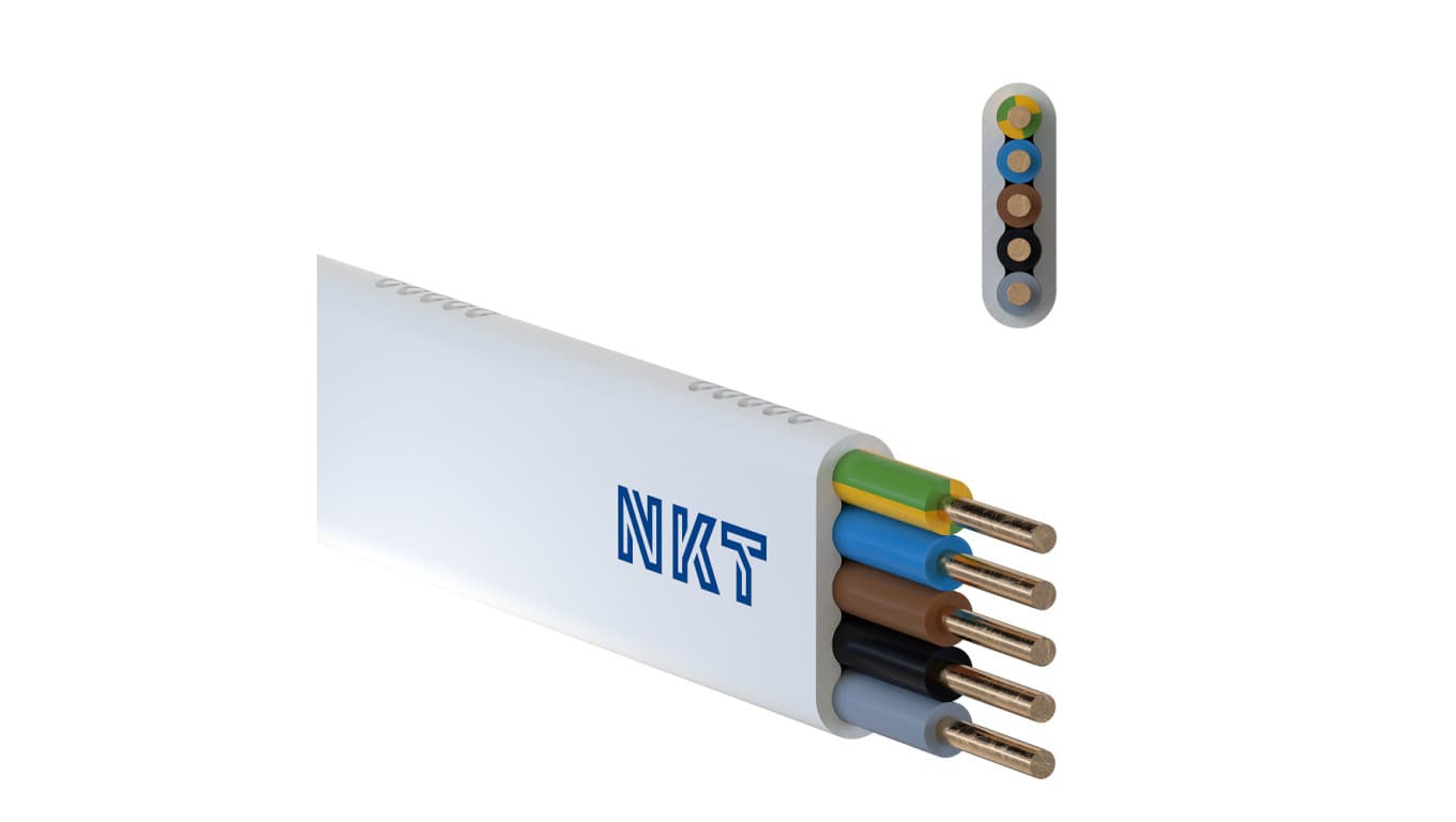 

Przewód NKT instal YDYp 5x2,5 żo biały 450/750V /100m/