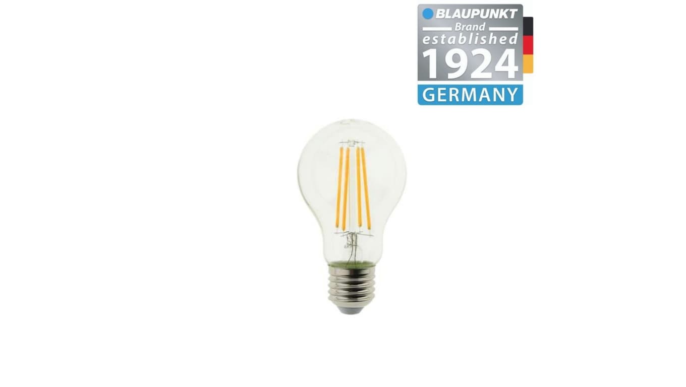 

Blaupunkt Żarówka LED Filament LED E27 A60 8W Clear Glass Ściemnialna, BLAUPUNKT-F-E27-8-WW