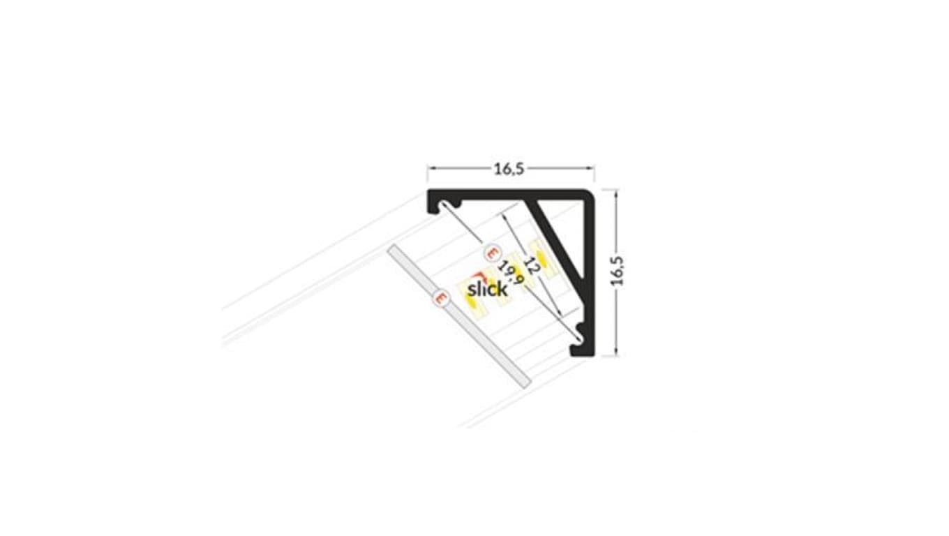

Profil led EKO narożny kątowy alu sur 2m aluminiowy surowy do taśm led (E)
