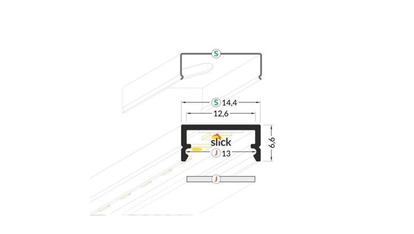 

Profil led EKO nawierzchniowy alu sur 2m aluminiowy surowy do taśm led (J)