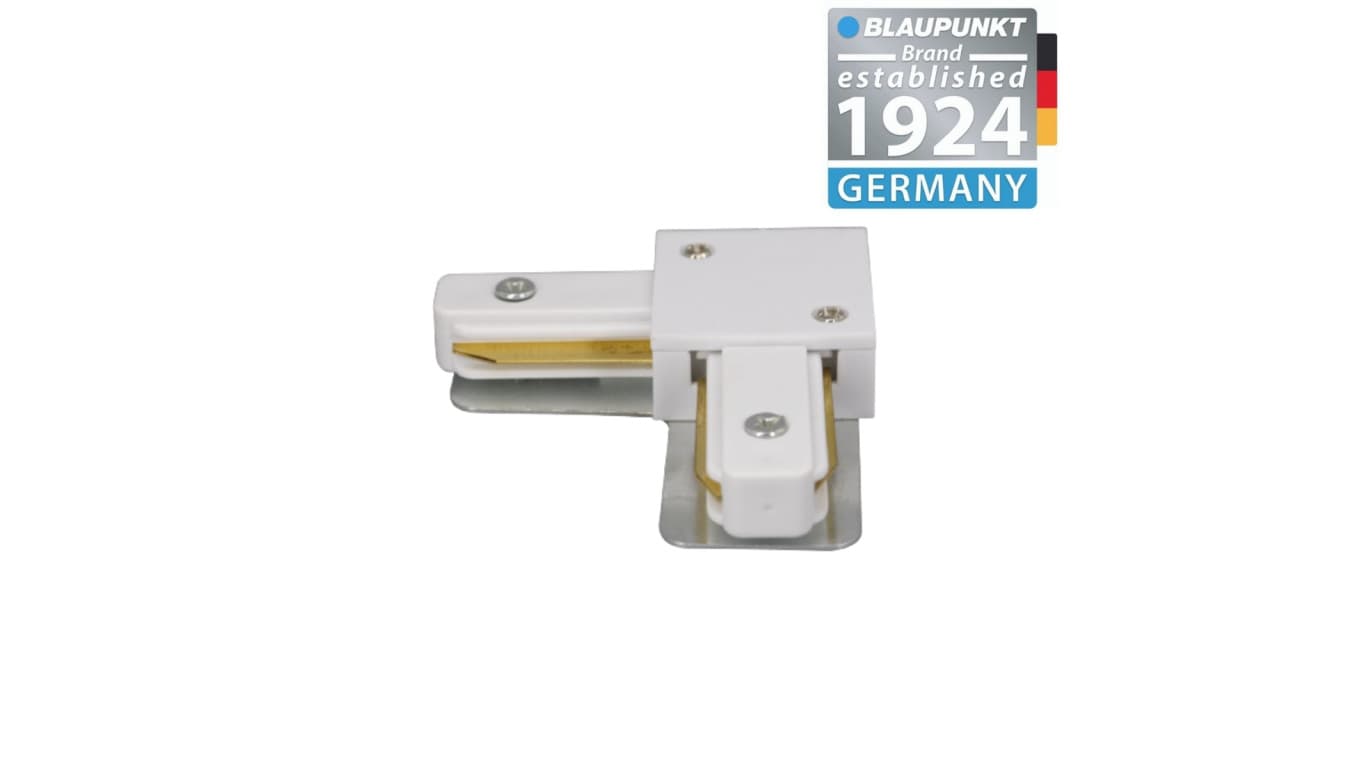 

Blaupunkt Konektor do szyn 1-fazowych Kątowy L biały, BLAUPUNKT-KL1W