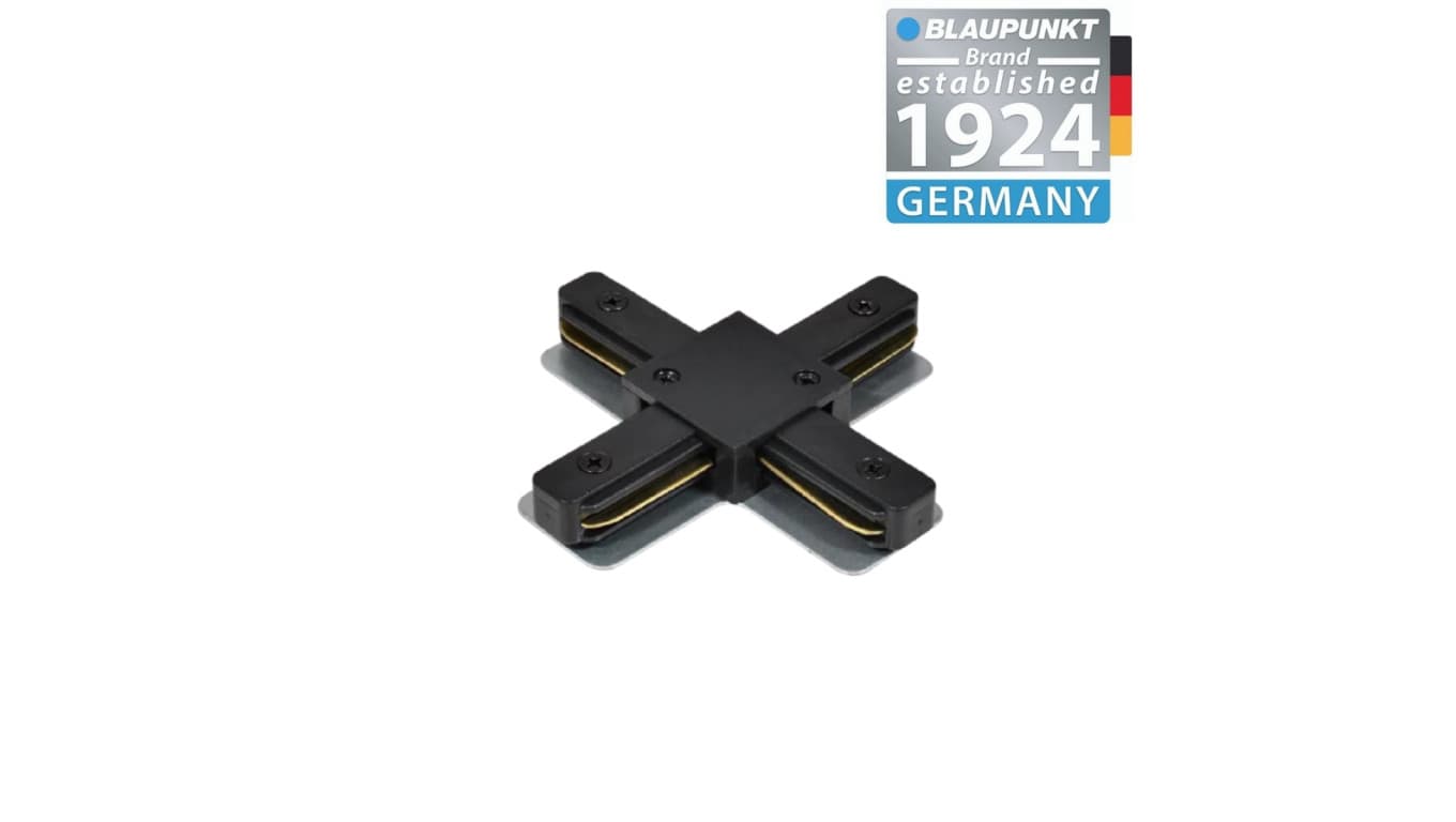 

Blaupunkt Konektor do szyn 1-fazowych Krzyżowy X czarny, BLAUPUNKT-KX1B