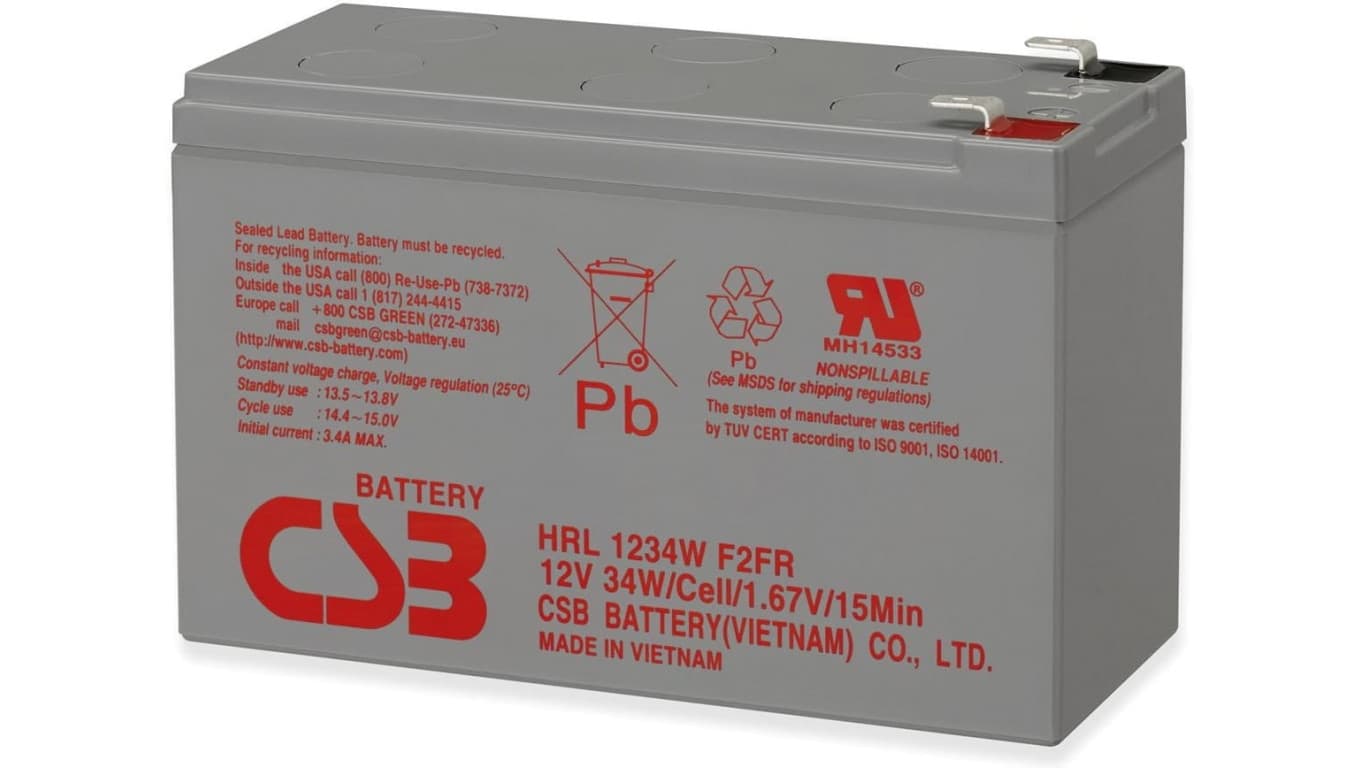 

CSB Battery Valve Regulated Lead Acid Battery HRL1234WF2FR 12 V, 9 Ah