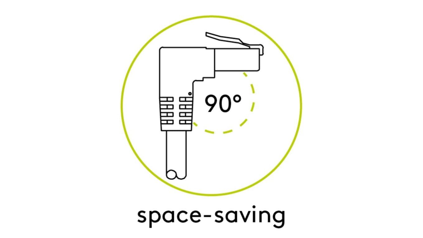 

Patchord CAT 6A U/UTP kątowy 1x 90, czarny, 1m 51529