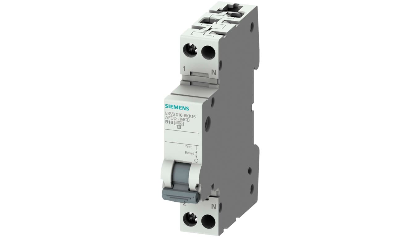 

Przeciwpożarowy detektor iskrzenia z członem nadprądowym AFDD-MCB-Combination 230V 6kA 1+N B 16A 5SV6016-6KK16