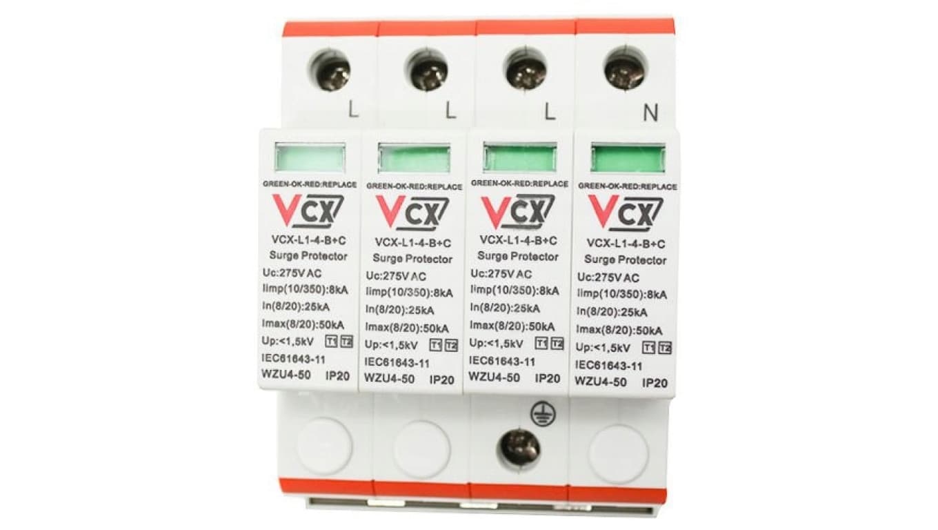 

Ogranicznik przepięć klasy T1+T2+T3 B+C+D 4P 8kA 1,2kV Professional VCX