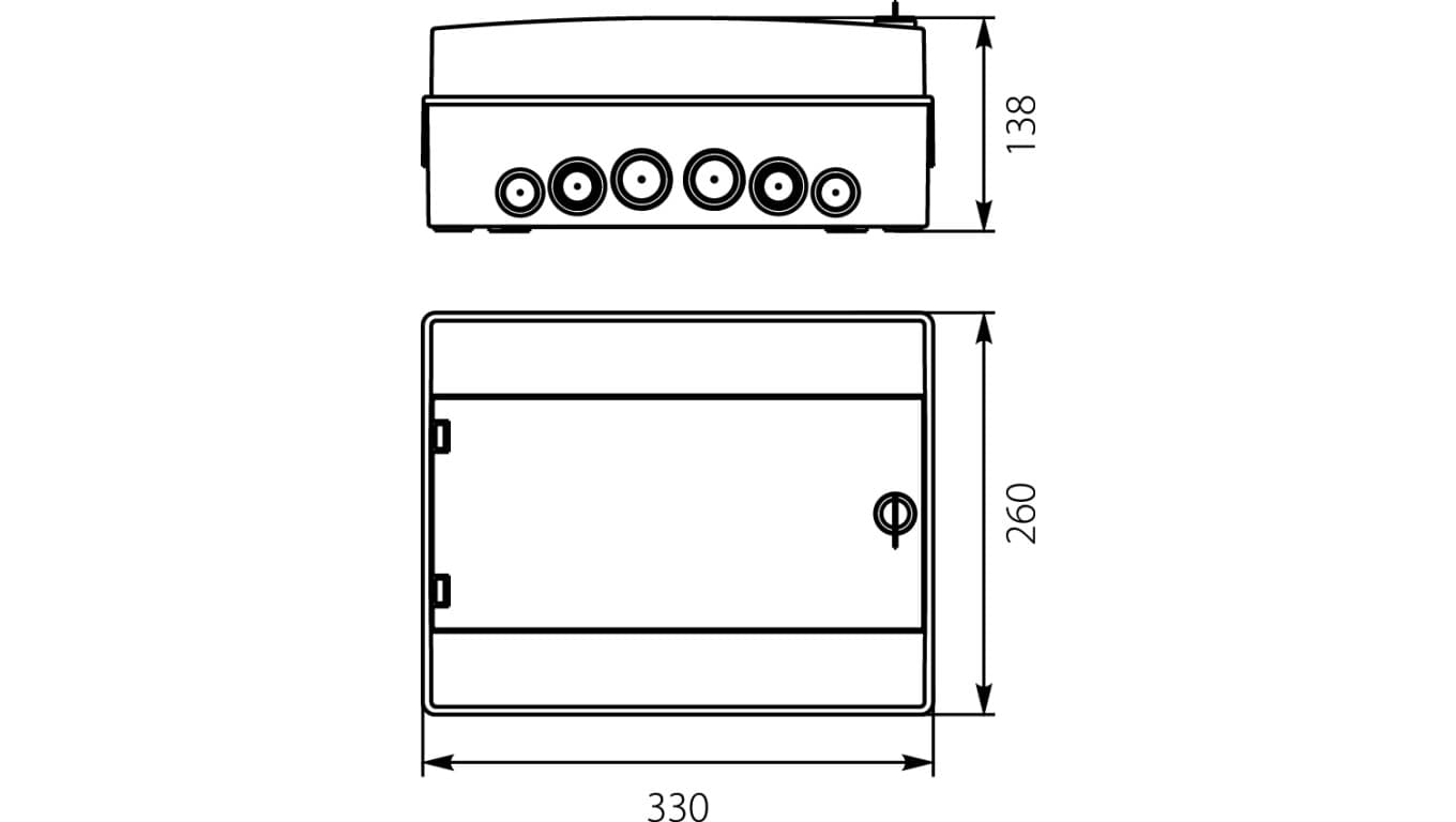 

Rozdzielnica hermetyczna modułowa 500VAC/1500VDC 1x12 natynkowa IP65 RH-12/UV AC/DC 36.912