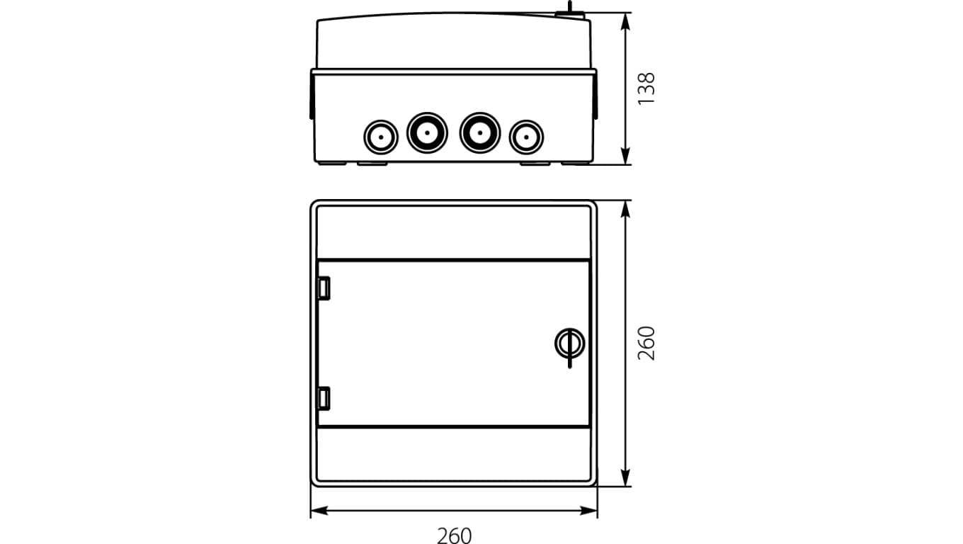 

Rozdzielnica hermetyczna modułowa 500VAC/1500VDC 1x8 natynkowa IP65 RH-8/UV AC/DC 36.908