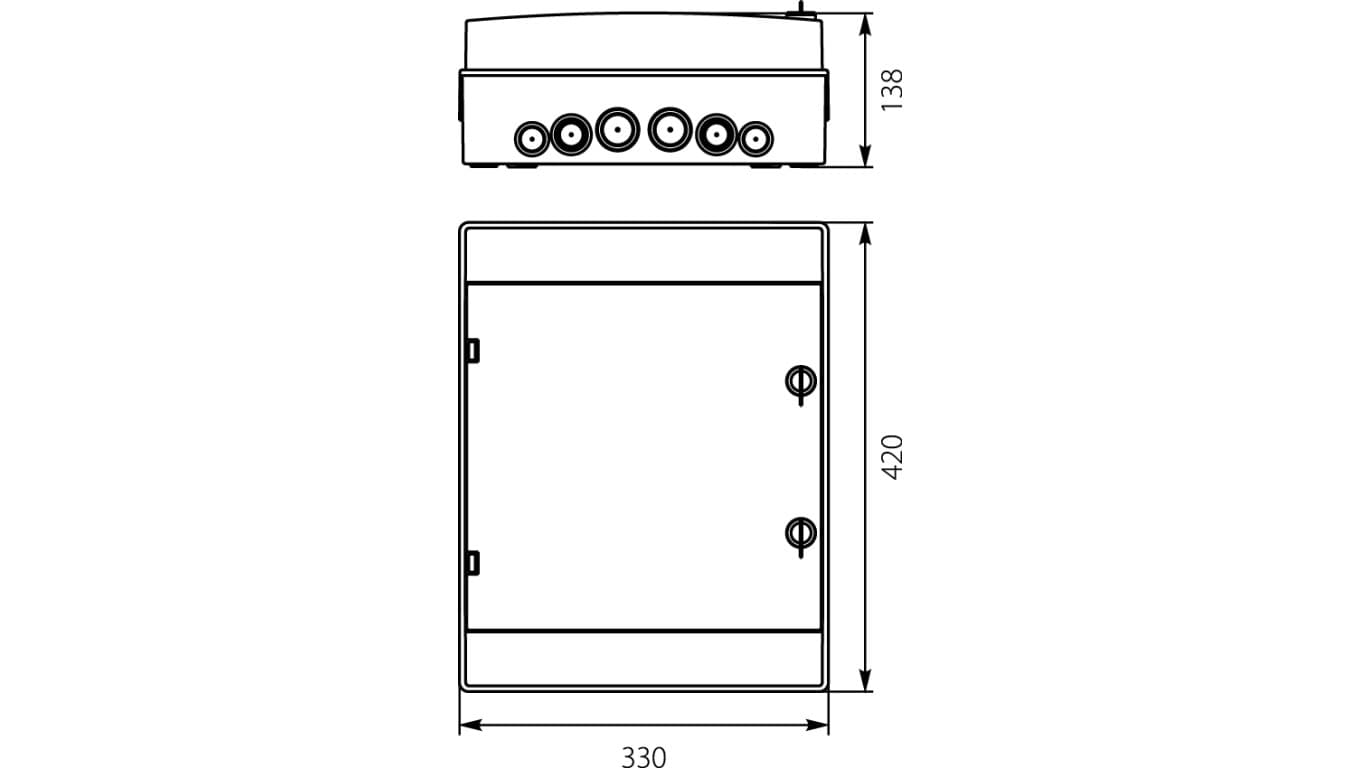 

Rozdzielnica hermetyczna modułowa 500VAC/1500VDC 2x12 natynkowa IP65 RH-24/UV AC/DC 36.924