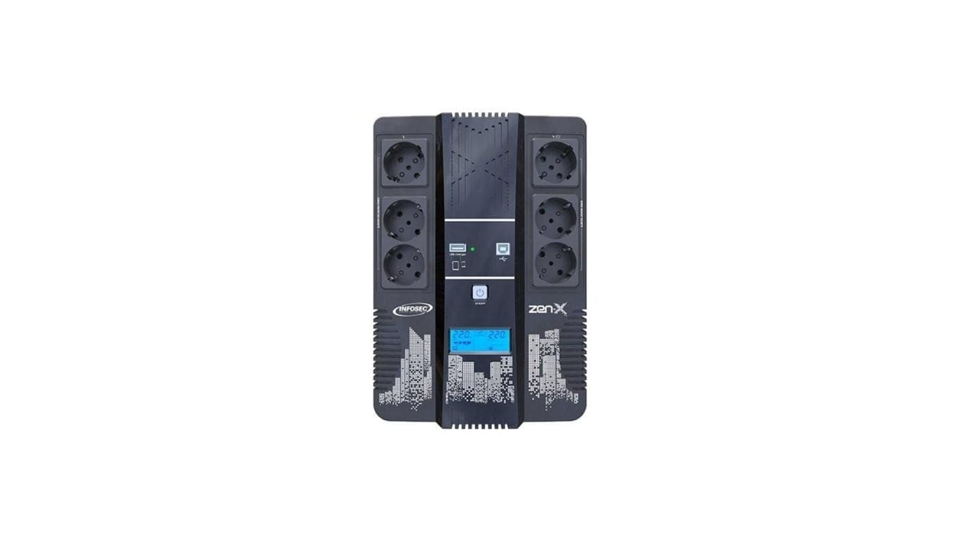 

Zasilacz awaryjny UPS 800VA Zen-X 800 Infosec, 6x Schuko