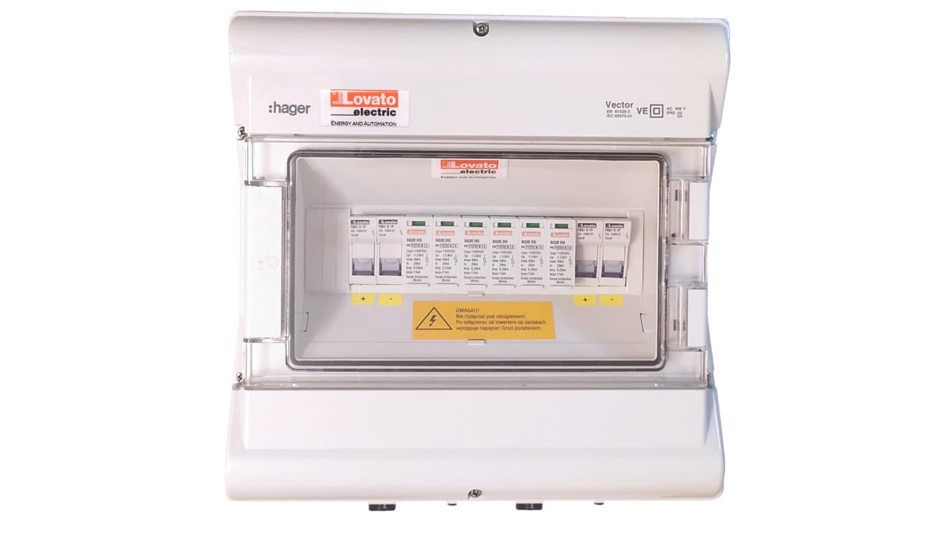 

Zestaw przyłaczeniowy PV IP65 1000V DC MC4 2x łańcuch PV 2x MPPT ochronniki typ 1+2 podstawy bezp. (bez wkładek) PVK00BC22, Bez wkładek) pvk00bc2