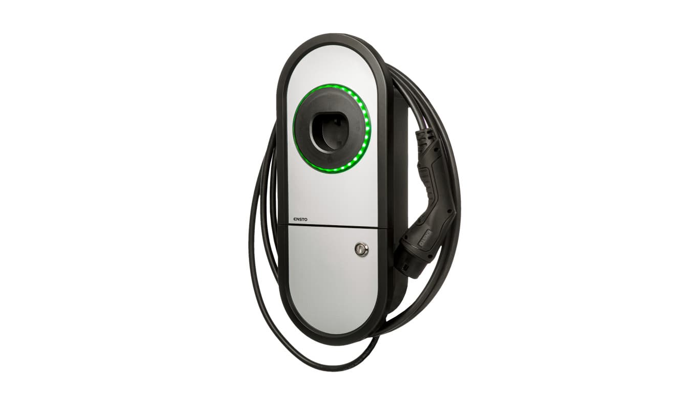 

Stacja ładowania pojazdów Ensto One Home 16A 11kW 400V Type2 cable RCBO IP54 EVH163-HCR00