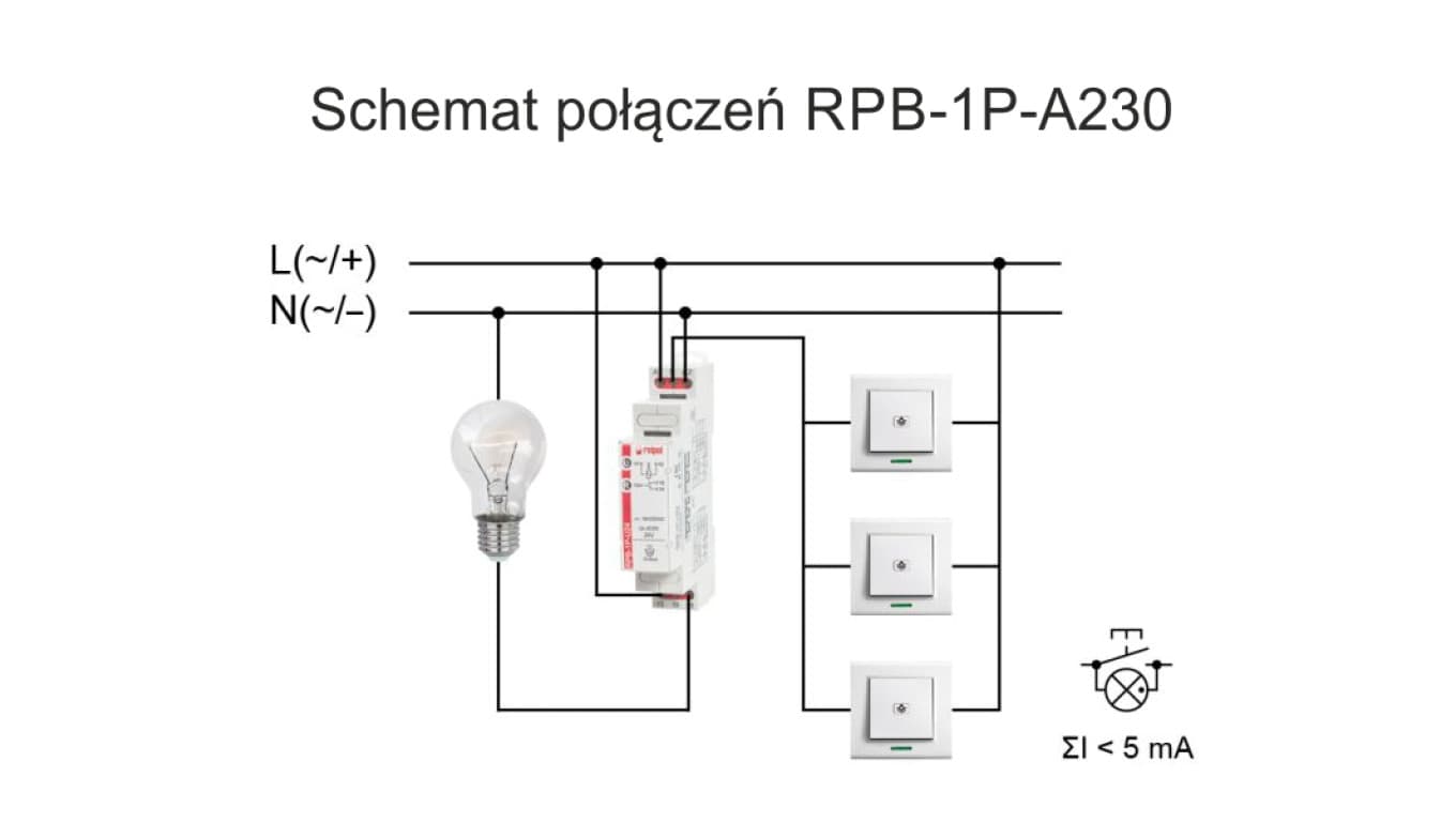

Przekaźnik bistabilny 1P 230VAC 16A RPB-1P-A230