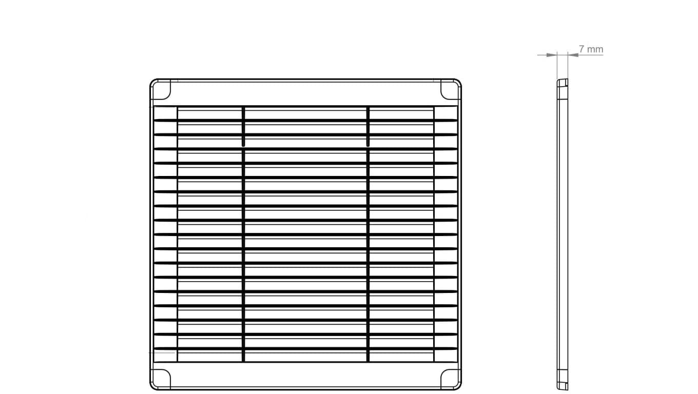 

Kratka z zaślepkami 200x200 biała 02-319