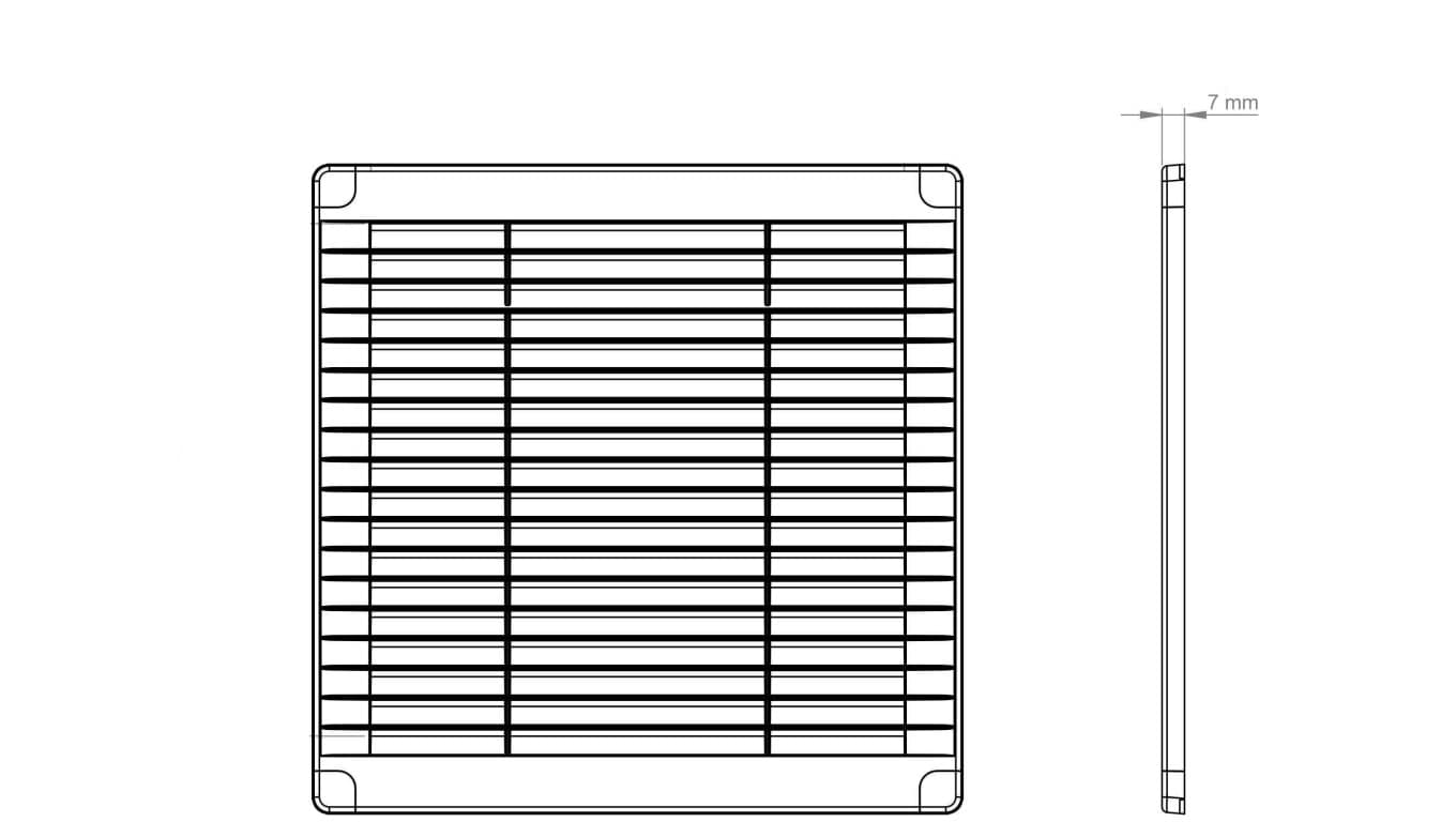 

Kratka z zaślepkami 250x250 brąz 02-324