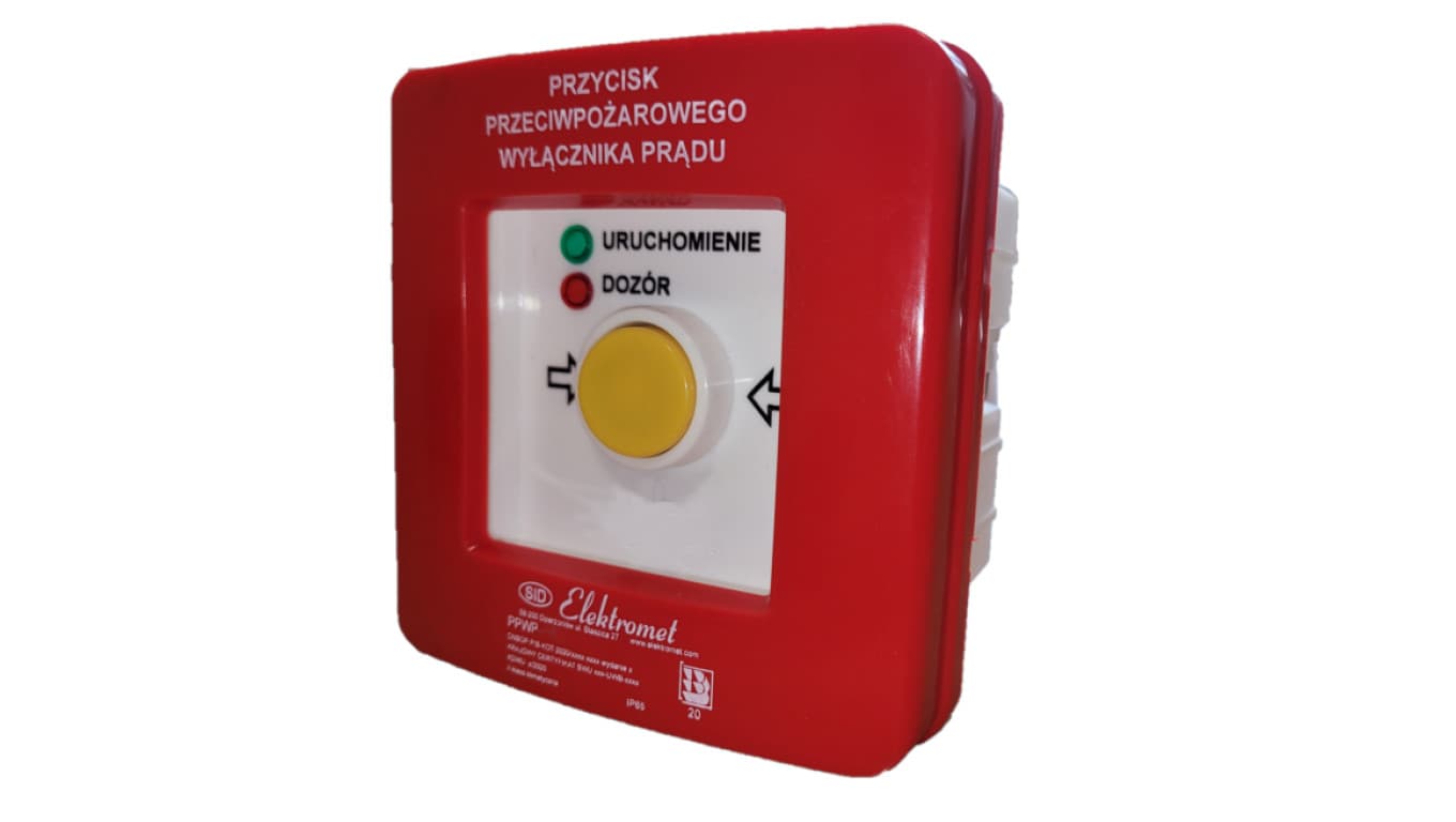 

Przycisk ppoż. p/t 2 tory prądowe 12A R-Z samoczynny diody czerw/ziel 230V AC/230V AC PPWPp-1s A/4 904550
