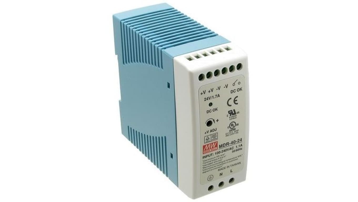 

Zasilacz impulsowy 85-264V AC/ 1,7A 24V DC 40,8W MDR-40-24