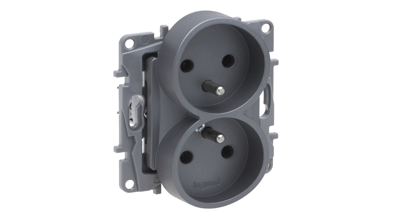 

Niloe Selection Gniazdo 2 x 2p+z do ramek wielokrotnych (bez przesłony, zaciski śrubowe) stal 762335, Bez przesłony/zaciski śrubowe) stal 76233