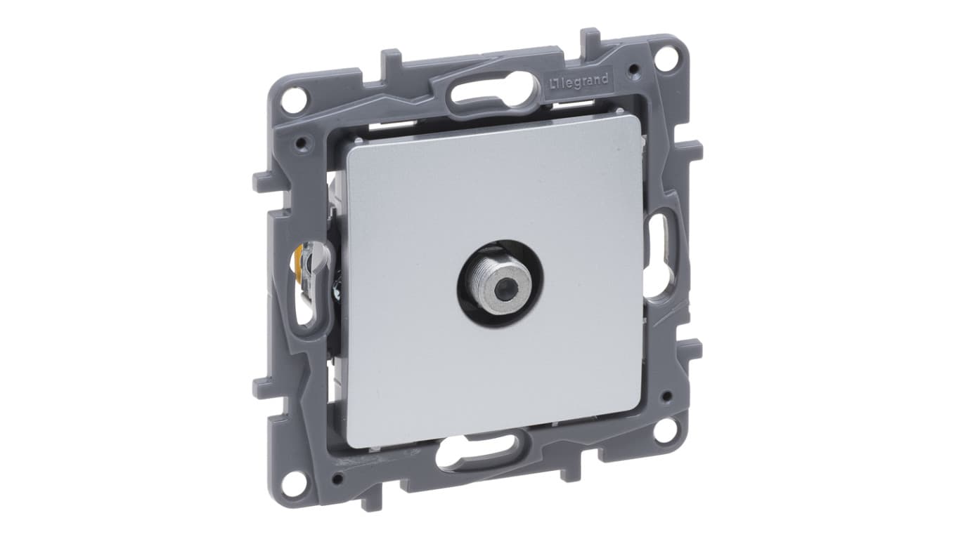 

Niloe Selection Gniazdo tv typu f końcowe do instalacji typu gwiazda 1db aluminium 762150