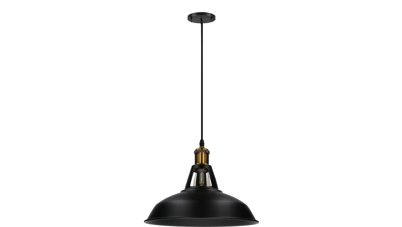 

Lampa Vintage LOFT IDRA 1xE27 wisząca metal czarna + mosiądz