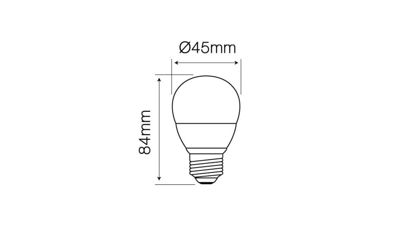 

Źródło światła LED line E27 SMD 170-250V 7W 630lm 2700K G45 /247590/