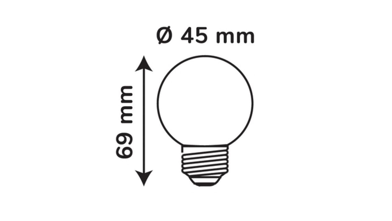

Źródło światła LEDOM E27 230V 1W 80lm 3000K G45 /470317/