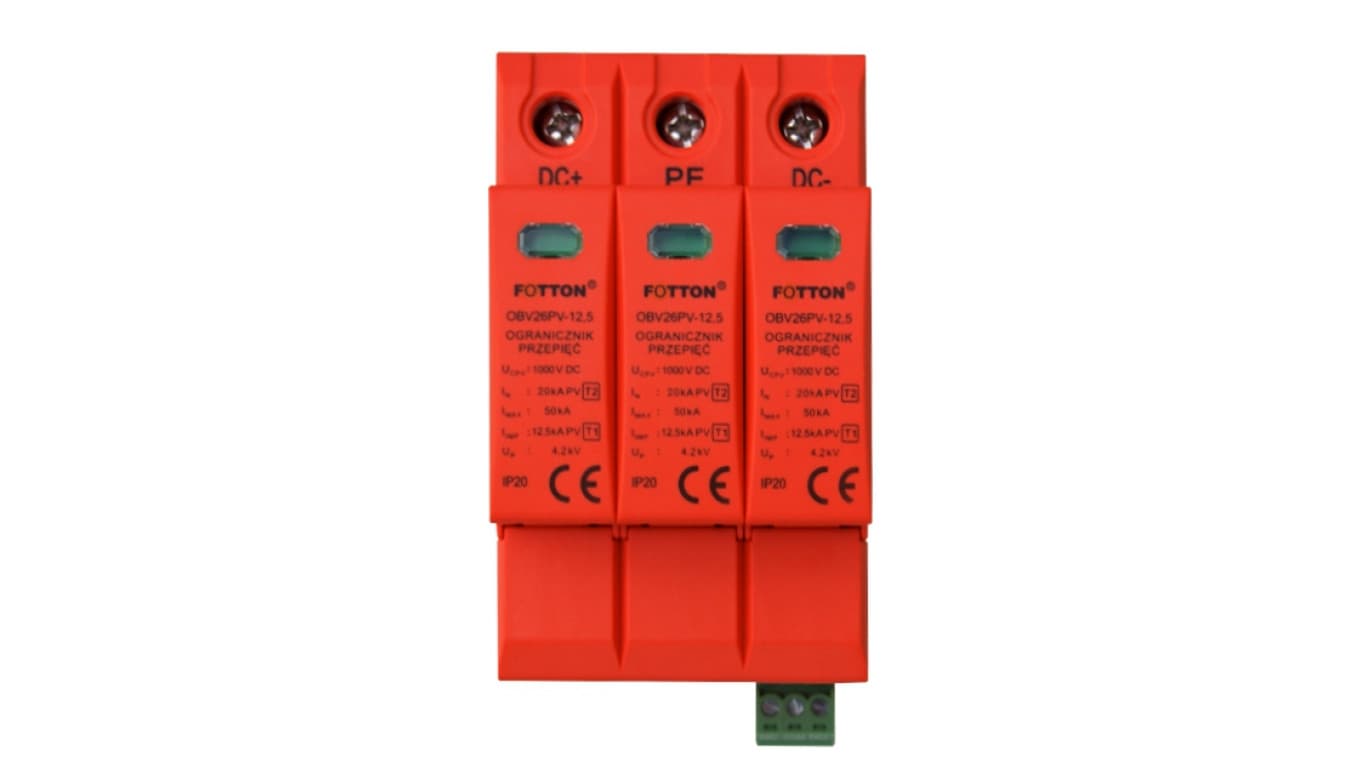 

Ogranicznik przepięć typ 1+2 3P FOTTON OBV26PV 12,5 T1+T2 (B+C) 1000V DC, 12,5kA na biegun, B+c) 1000v dc/12.5ka na biegu
