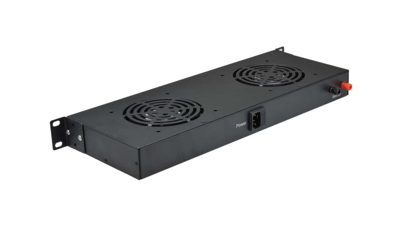 

Panel chłodzący 2x wentylator z termostatem RACK 19 cali 1U LCD czarny NEKU