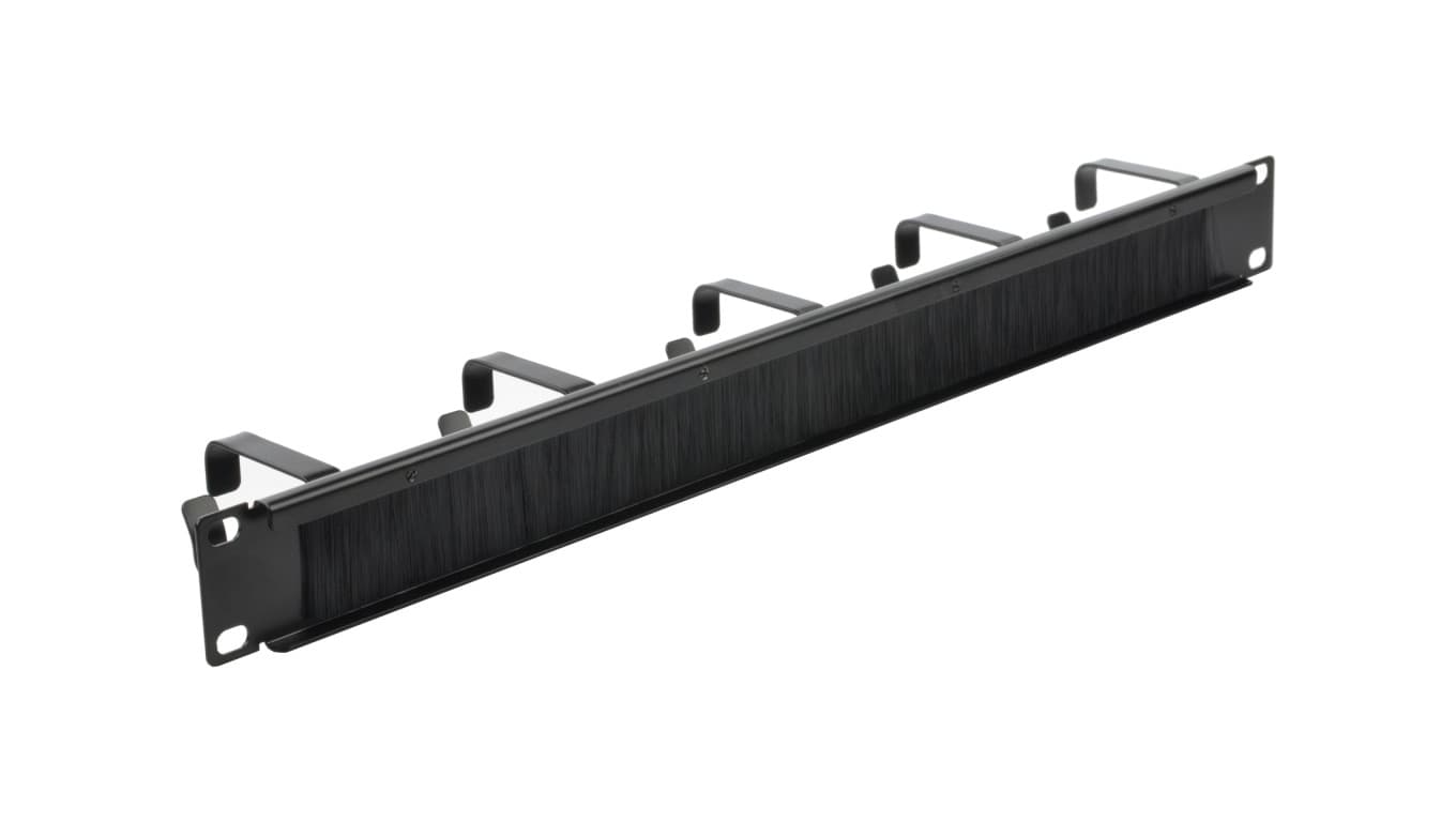 

Organizator kabli RACK 19 cali 1U metalowy z uchwytami i przepustami szczotkowymi czarny NEKU
