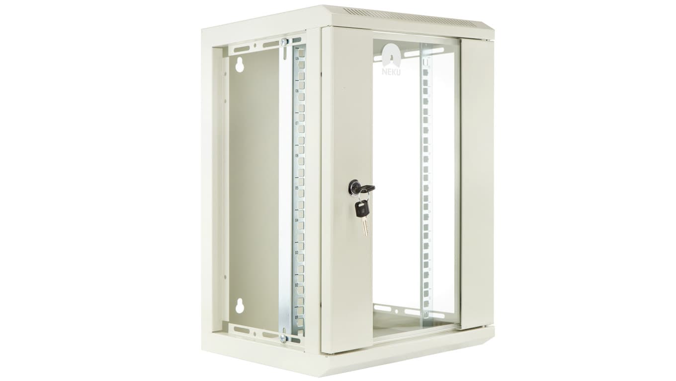 

Szafa wisząca RACK 10 cali 9U 300mm szara NEKU TS