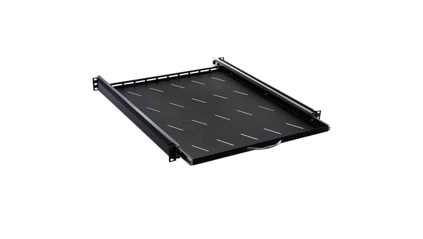 

Półka wysuwana do szafy RACK 19 cali 1U 550mm czarna NEKU