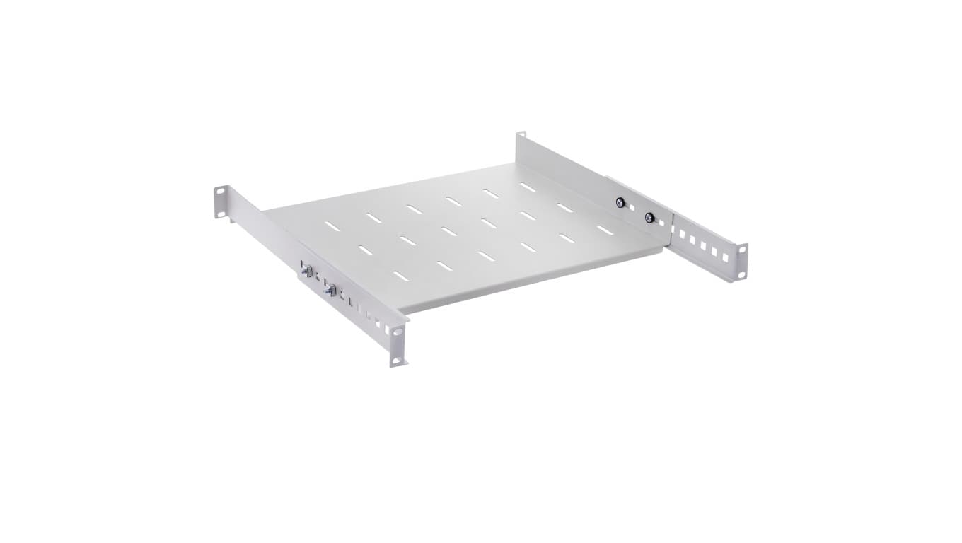 

Półka regulowana do szafy RACK 19 cali 1U 350mm szara NEKU