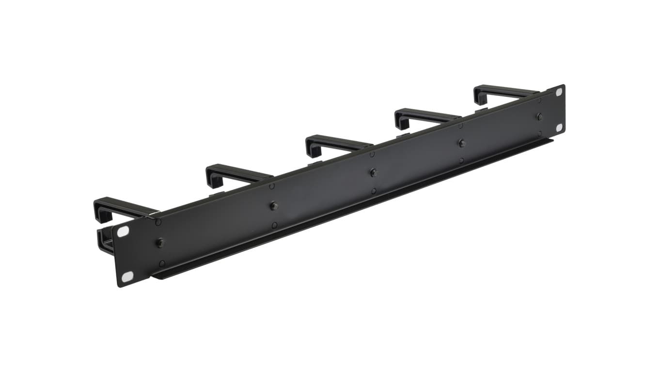 

Organizator kabli RACK 19 cali 1U metalowy z plastikowymi uchwytami czarny NEKU