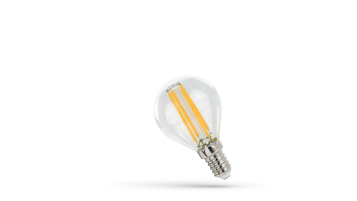 

Żarówka led filament E14 led 6W g45 mała kulka ciepła biała 2700K RETRO
