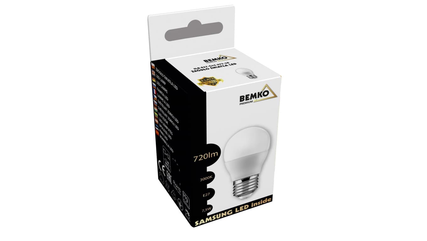 

Żarówka LED SAMSUNG INSIDE 230V E27 G45 7,5W 720LM 3000K 200ST D84-SLB-E27-G45-075-3K