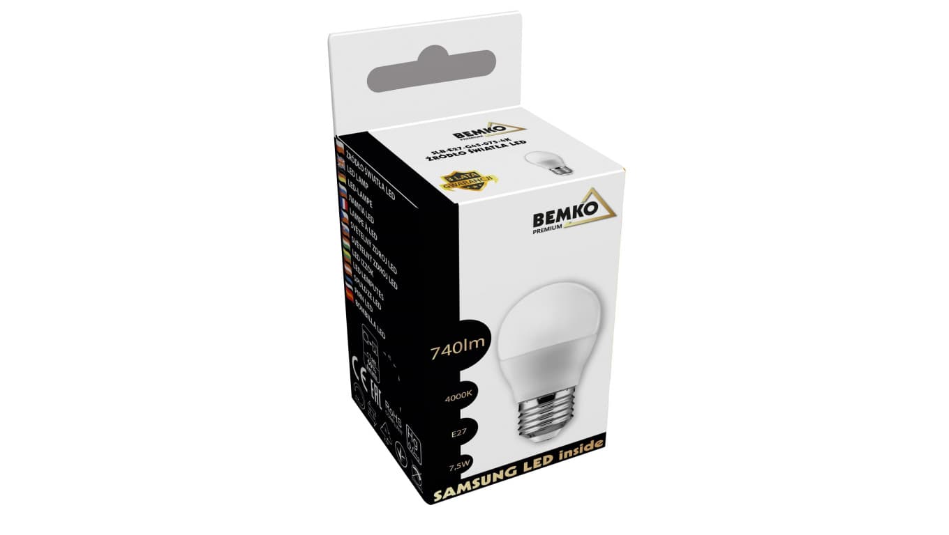 

Żarówka LED SAMSUNG INSIDE 230V E27 G45 7,5W 740LM 4000K 200ST D84-SLB-E27-G45-075-4K