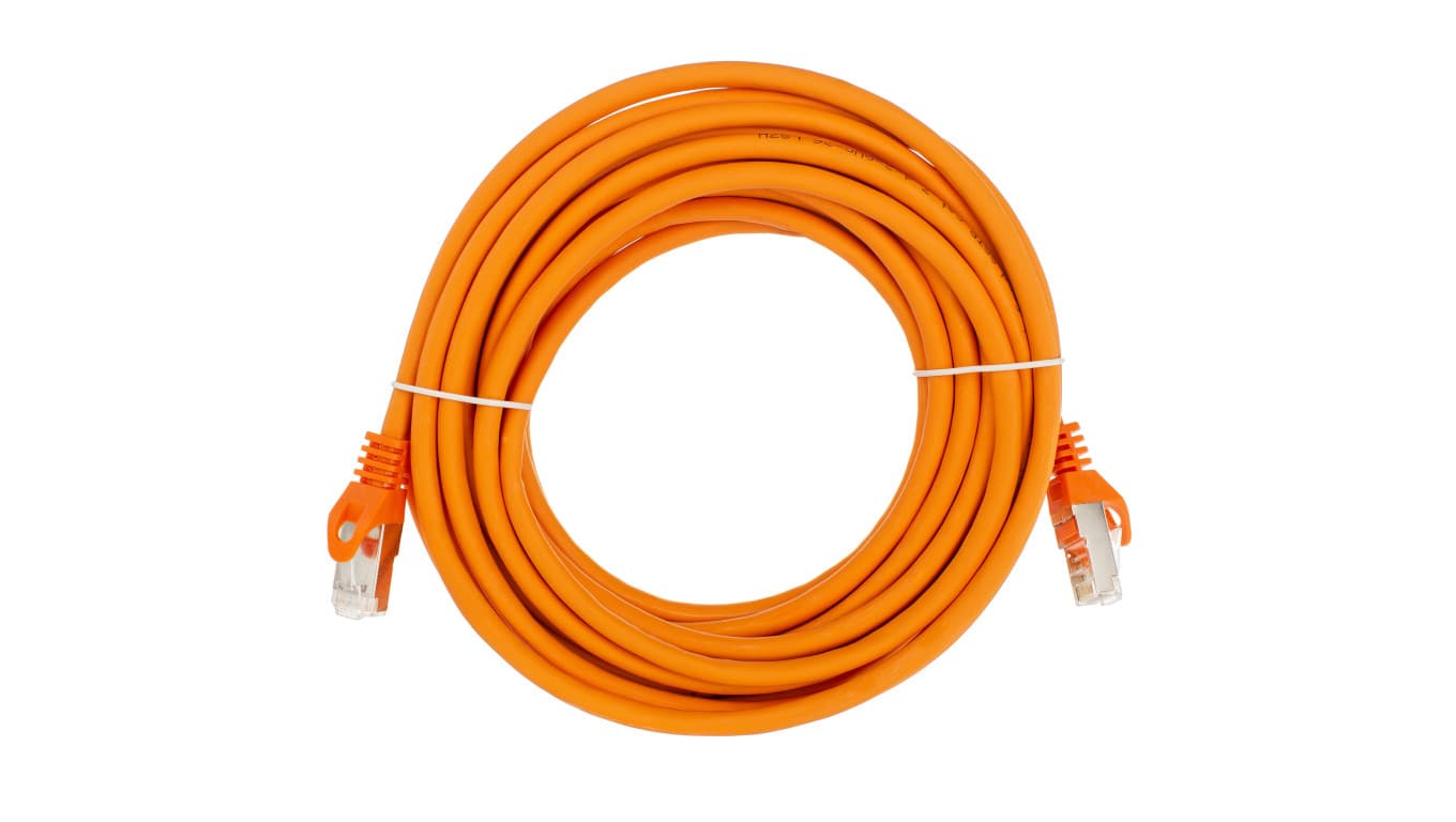

Patchcord S/FTP kat.7 PiMF kabel sieciowy LAN 2x RJ45 PoE pomarańczowy 10m NEKU