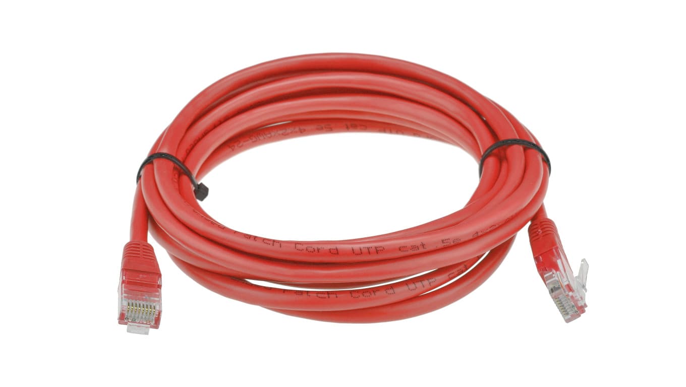 

Patchcord UTP kat.5e kabel sieciowy LAN 2x RJ45 czerwony 5m NEKU